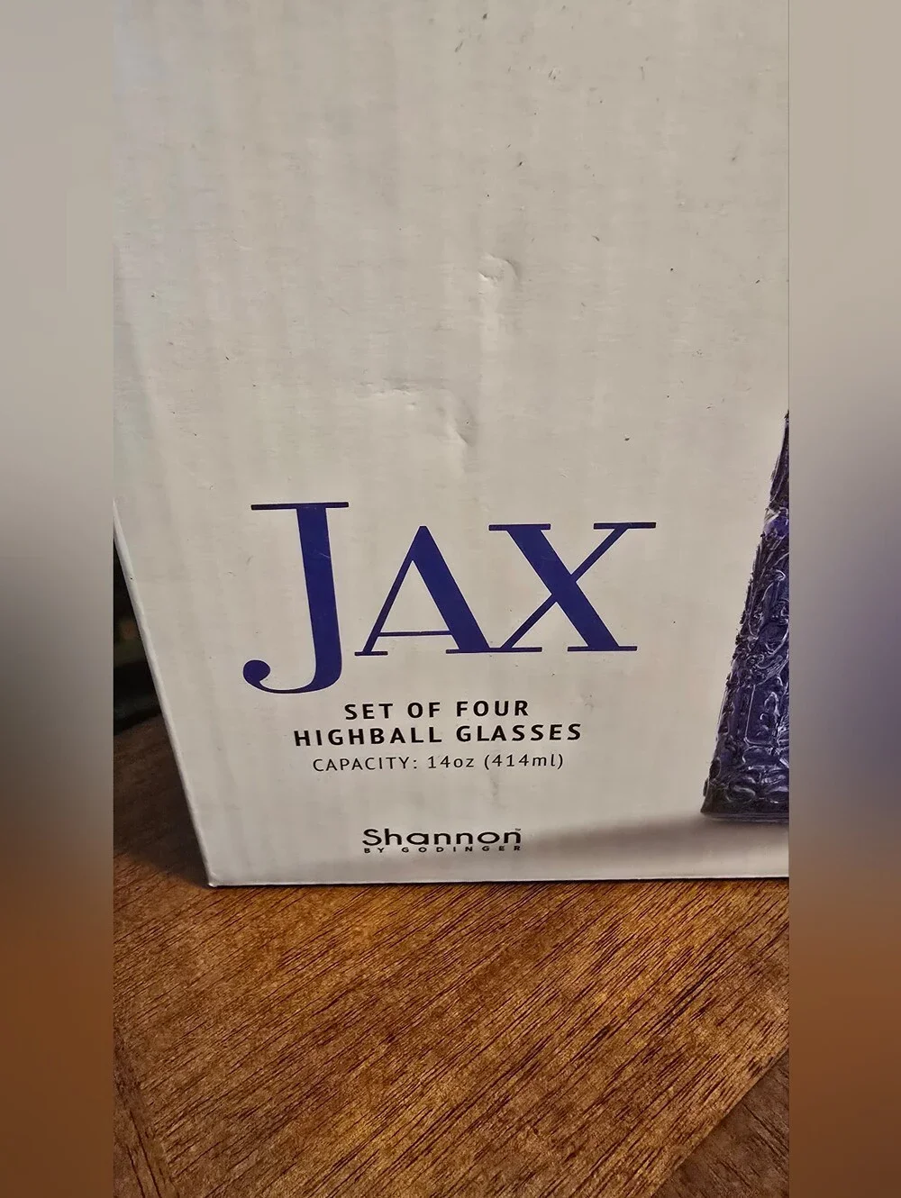 Jax Blue 4 Old Fashioned Glasses and 4 Highball Glasses